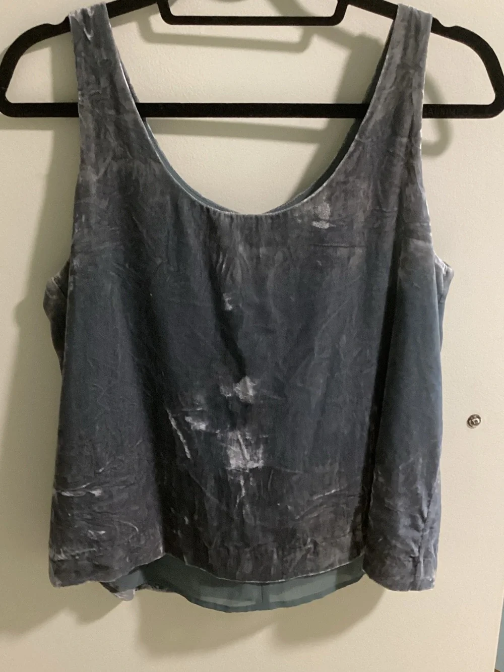 J. Crew Velvet Scoop Tank in Slate Blue-gray